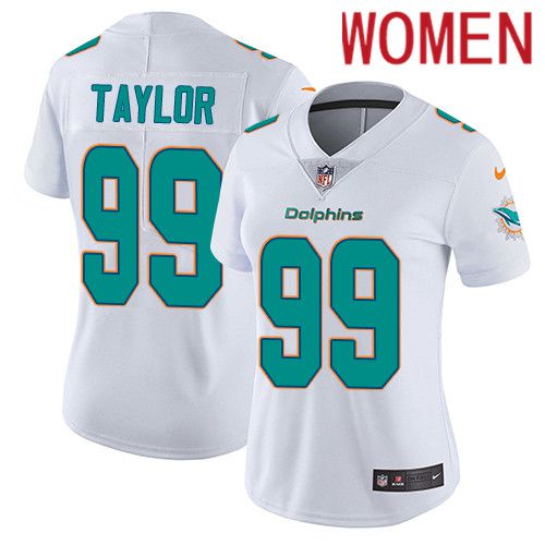 Women Miami Dolphins 99 Jason Taylor Nike White Vapor Limited NFL Jersey